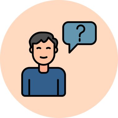 Soru işareti simgesi olan adam 