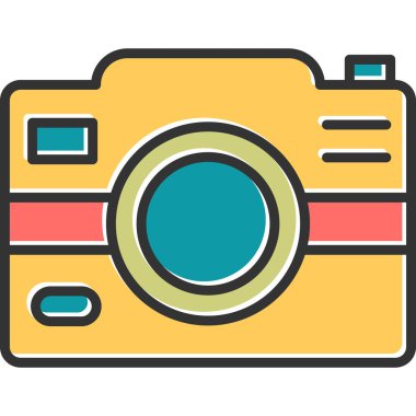 Fotoğraf Kamerası Simgesi. Vektör İllüstrasyonu