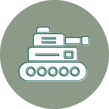 askeri tank simgesi, vektör illüstrasyonu