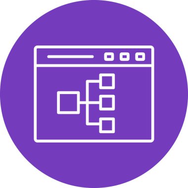 Çevrimiçi akış şeması simgesi, modern tasarım illüstrasyonu