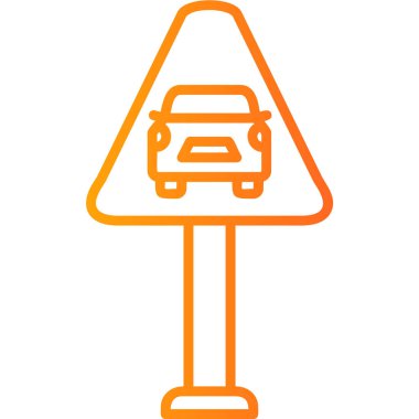 Araba park yeri simgesi. ince çizgi sembolü.