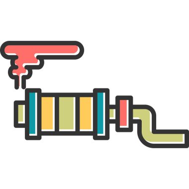Egzoz Borusu basit simgesinin vektör illüstrasyonu
