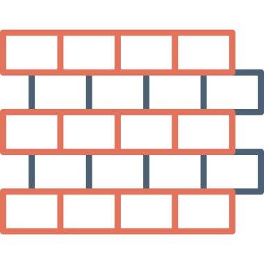 Tuğla duvar inşa simgesinin basit bir gösterimi