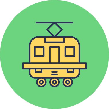 Bir tren simgesinin vektör illüstrasyonu