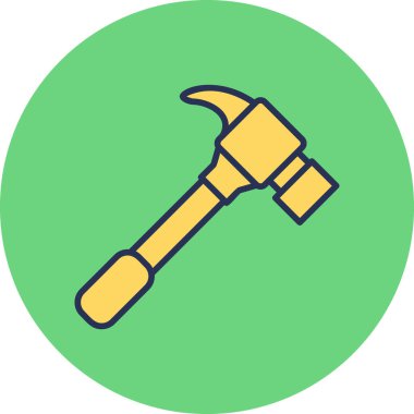 Çekiç simgesi. Web tasarımı için hukuk mahkemesi vektör simgelerinin basit çizimi