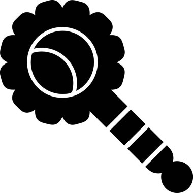 Çıngırak oyuncağı simgesi, vektör illüstrasyonu basit tasarım