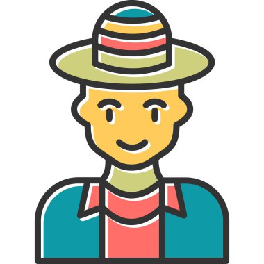 Çiftçi. Web simgesi basit illüstrasyon