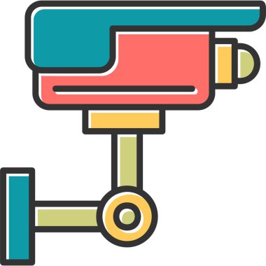 CCTV kamera simgesi, vektör illüstrasyonu basit tasarım