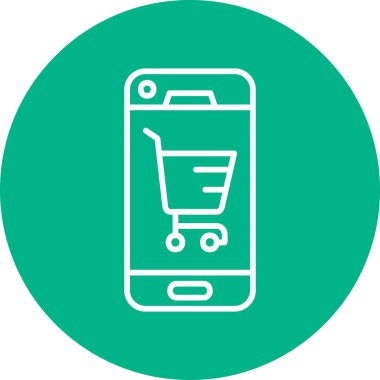 Çevrimiçi Shop Web simgesi basit illüstrasyon