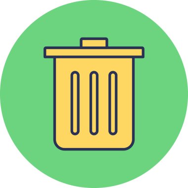 Çöp kutusu simgesinin vektör illüstrasyonu 