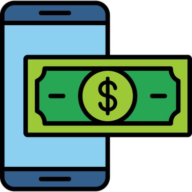 Çevrimiçi ödeme. Web simgesi basit illüstrasyon