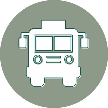 Otobüs simgesi, modern tasarım illüstrasyonu