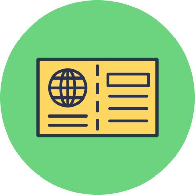 Pasaport ikonu vektör illüstrasyonu