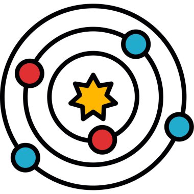 Güneş Sistemi simgesinin vektör illüstrasyonu