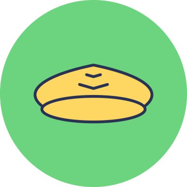 Pilot kaptan şapka illüstrasyon, havacılık mesleği simgesi 