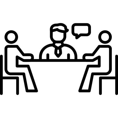 İş ekibi toplantı simgesi, vektör illüstrasyonu