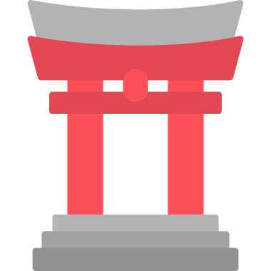 Kırmızı ve beyaz bir pagoda 'nın vektör çizimi