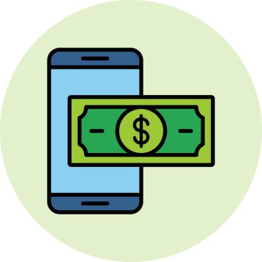 Çevrimiçi ödeme. Web simgesi basit illüstrasyon