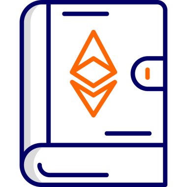 Ethereum kitabı, simge, modern tasarım illüstrasyonu