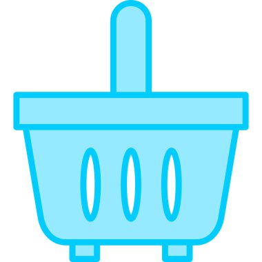 Alışveriş sepeti simgesi, vektör illüstrasyonu basit tasarım