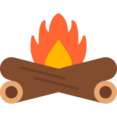 kamp ateşi ikonu vektör illüstrasyonu