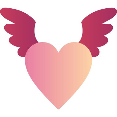 kanatlı kalp ve ok vektör çizimi tasarımı