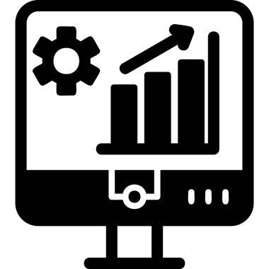 Çizelge ve pazar analizi, yönetim grafiği. Basit web illüstrasyonu