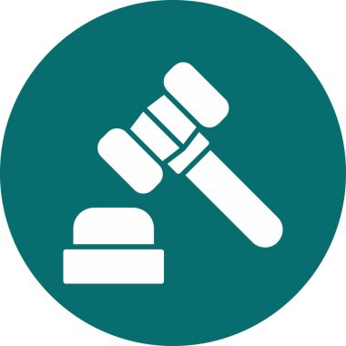 Çekiç simgesi. Web tasarımı için hukuk mahkemesi vektör simgelerinin basit çizimi