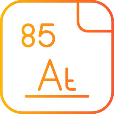 Astatin, kimyasal element, ağ basit illüstrasyon