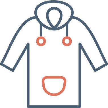 Giysi ikonu. Yağmurluğun vektör illüstrasyonu 