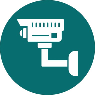 CCTV kamera simgesi, vektör illüstrasyonu basit tasarım