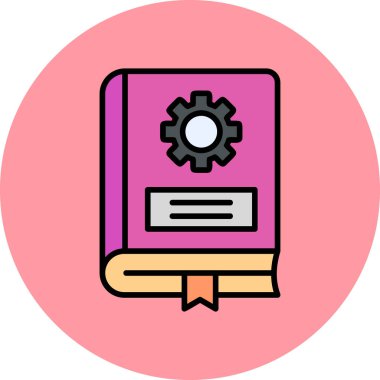 Mekanik kitap simgesi, modern tasarım illüstrasyonu