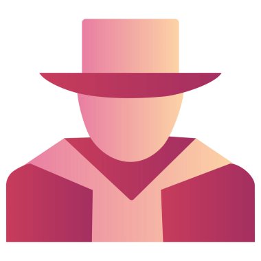 Şapkalı adam, vektör çizimi.