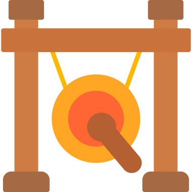 Gong modern simgesi, vektör illüstrasyonu