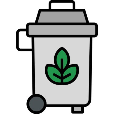 Trash bin icon, vector illustration simple design