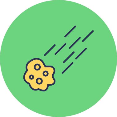 cartoon art illustration of falling down Meteor