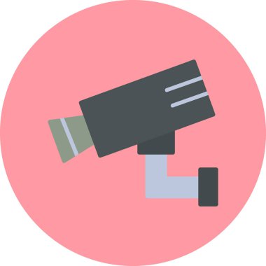 CCTV kamera simgesi, vektör illüstrasyonu basit tasarım