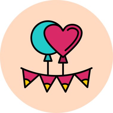 balonlar web simgesi basit illüstrasyon 