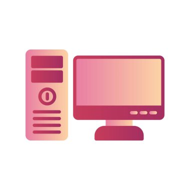 Ekran vektör illüstrasyon tasarımı ile bilgisayar monitörü