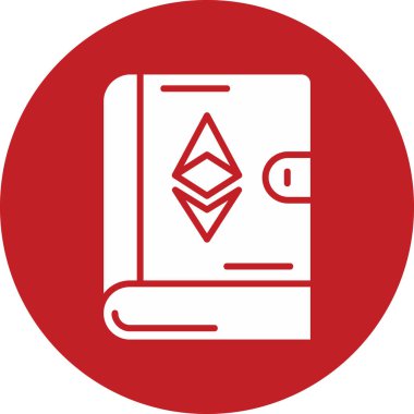 Ethereum kitabı, simge, modern tasarım illüstrasyonu