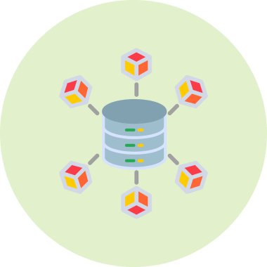 Büyük Veri Web simgesi, düz illüstrasyon.