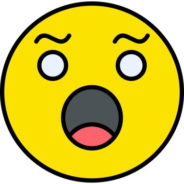 Şaşırmış emoji simgesinin vektör illüstrasyonu
