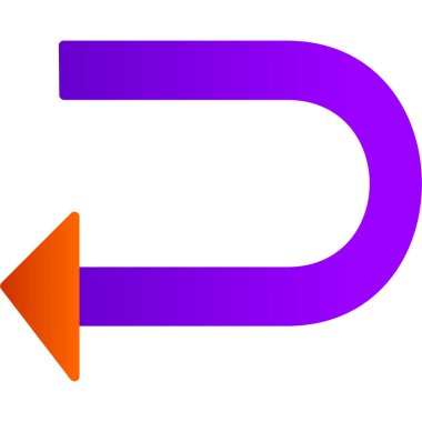 U Dönüş simgesi vektör illüstrasyonu