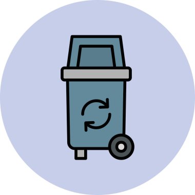 Çöp kutusu. Basit illüstrasyon