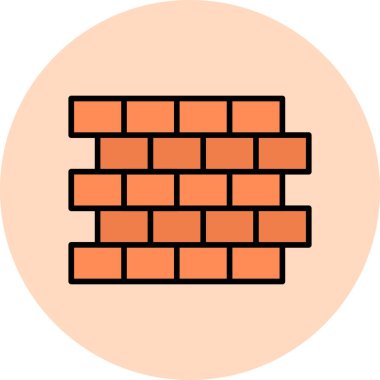 Tuğla duvar inşa simgesinin basit bir gösterimi