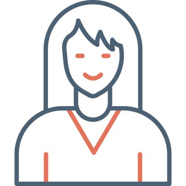 Web Page female internet user, graphic woman logo, simple icon 