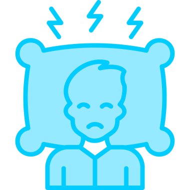 Uykusuzluk vektörü düz simgesi