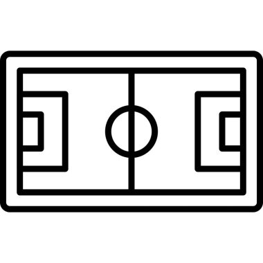 Futbol sahası simgesi, vektör illüstrasyonu