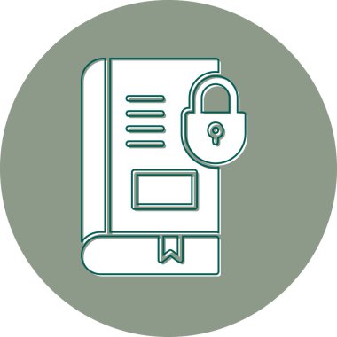 Güvenli kitap simgesi, modern tasarım illüstrasyonu