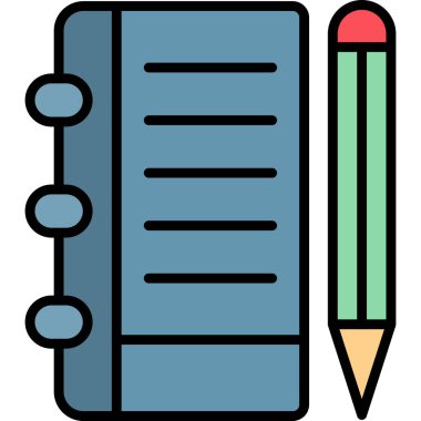 Not defteri web simgesi, vektör çizim